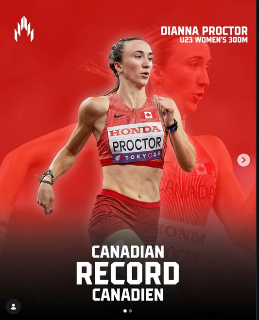Dianna Proctor athlete update for the Canadian U23 300 m record